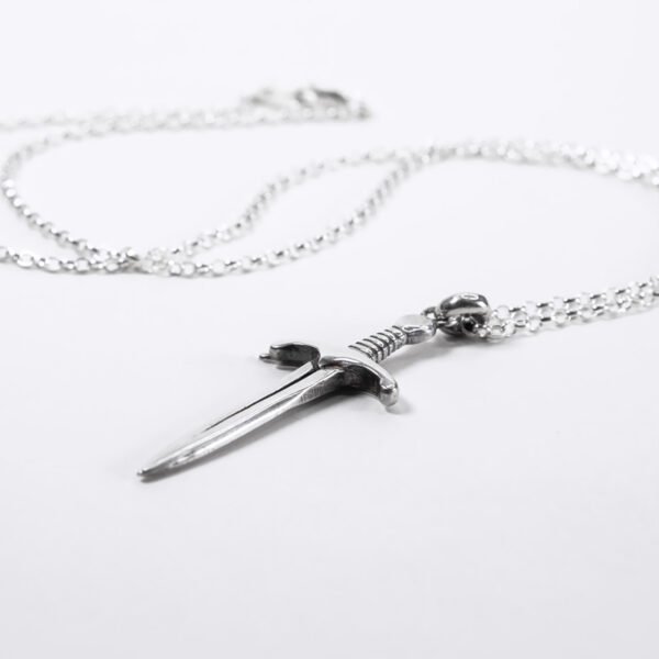 silver sword necklace