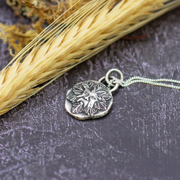 Sterling Silver Green Man Pendant - Image 2