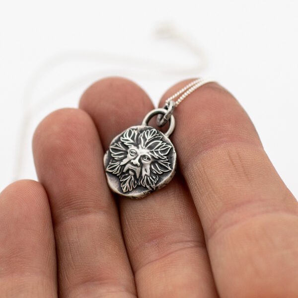 Sterling Silver Green Man Pendant - Image 3