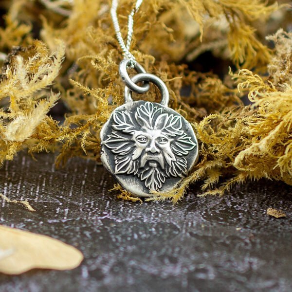 Sterling Silver Green Man Pendant - Image 4
