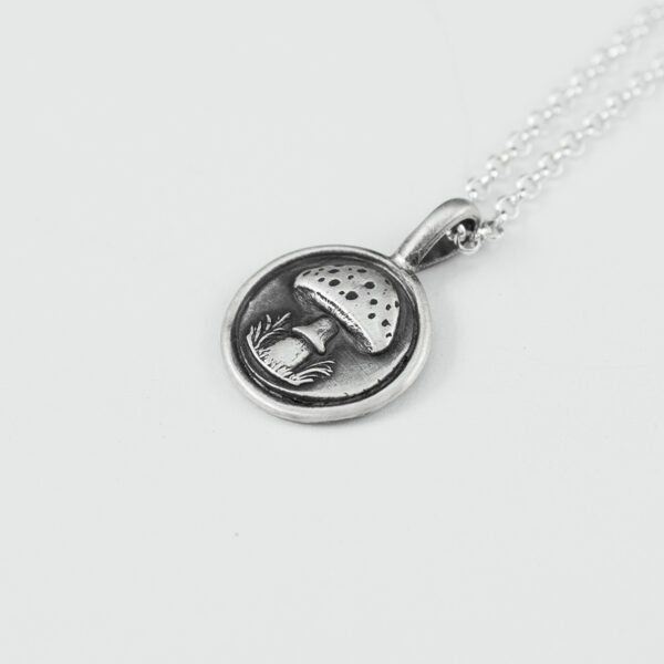 Sterling Silver Mushroom Medallion Pendant - Image 3
